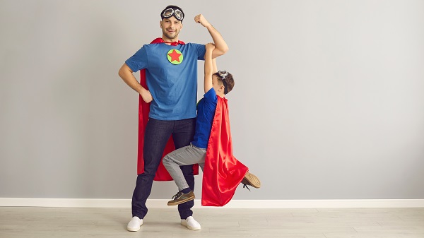 Father and son superheroes
