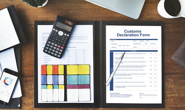 Calculator and customs forms