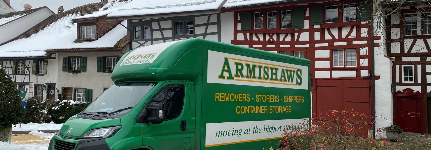 Removals truck in Switzerland